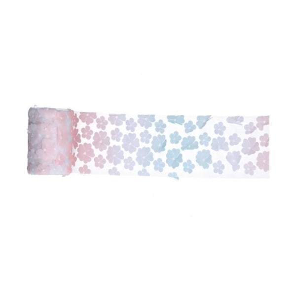 BEL-7423054978188-Blomster tyll rullar Blom tyll rullar, 10cm, 10yd, i sybehör Polyester Gradient rosa blå