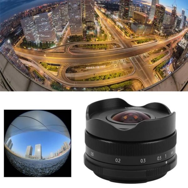 HURRISE Ultravidvinkelobjektiv 10mm F5.6 NEX Ultravidvinkel Fisheye-objektiv för Sony