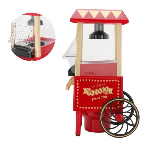HURRISE Mini Popcorn Maker Röd Retro Style Automatisk Popcorn Machine Hushålls majs Popcorn för present
