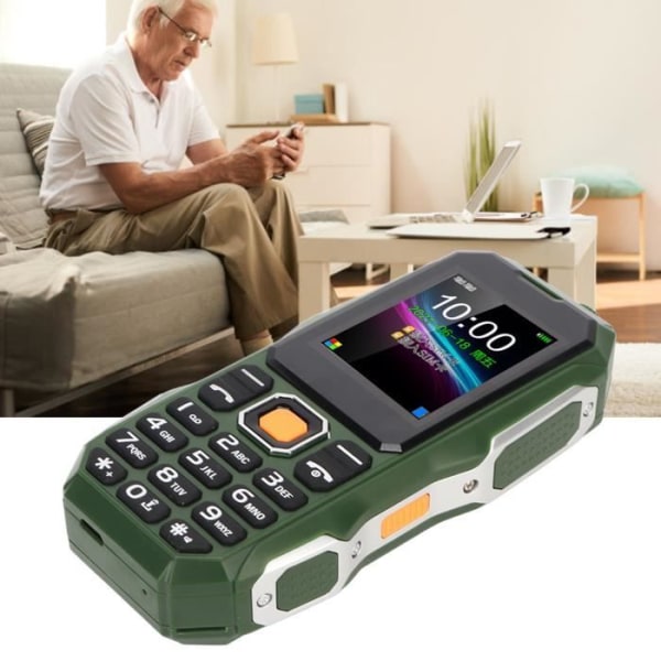 HURRISE mobiltelefon för äldre W2021 1,8 tums senior mobiltelefon 5800mAh mini mobiltelefon