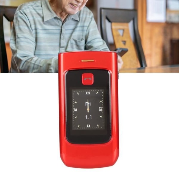 HURRISE 4G Flip Phone för seniorer Stor knapp Klart ljud 4800mAh batteri SOS GPS
