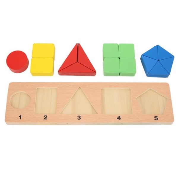 Baby Trä Geometriska brädblock Barn Form Färgmatchande leksaker Pedagogisk leksak (C)