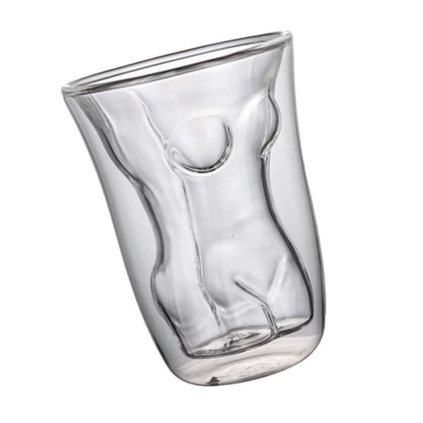 HURRISE ölmugg i glas Kroppsformad glasmugg, dubbelt lager, öl, whisky, bordsmugg Kroppsformad kvinna