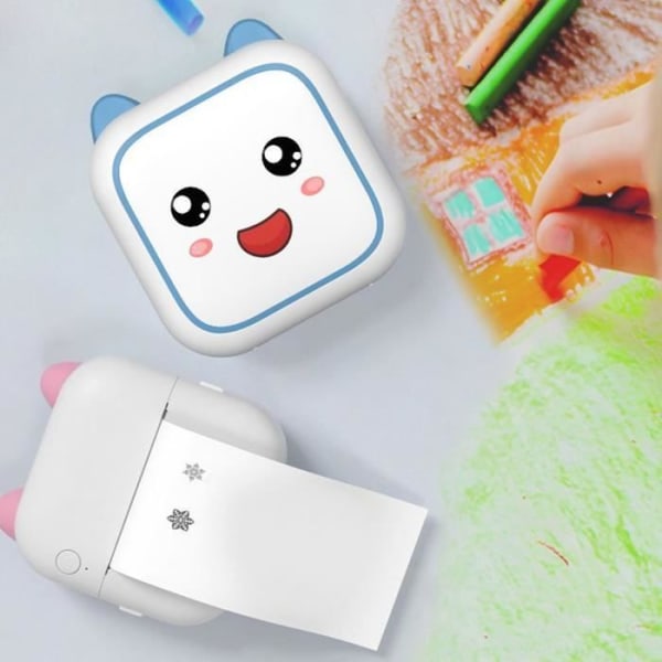 HURRISE Sticker Printer för barn Bärbar Bluetooth Bläckfri, laddningsbar, snabb