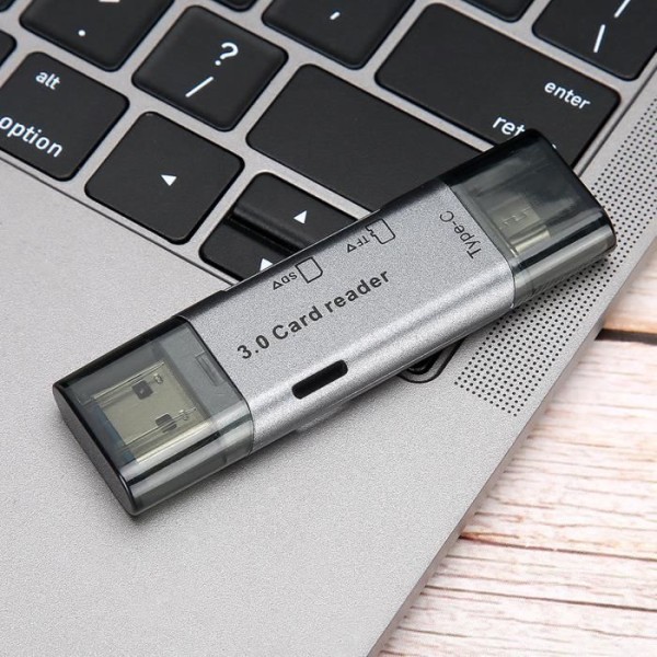HURRISE USB 3.0 minneskortläsare - Vit - Stöder minneskort med hög kapacitet - 512G