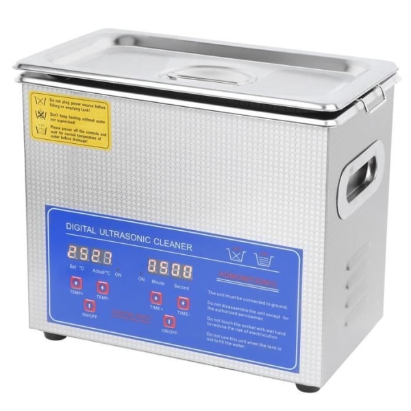 CEN Digital Ultrasonic Cleaner Bath Timer Rostfri Tankrengöring 3L Ultrasonic EU-kontakt 220V