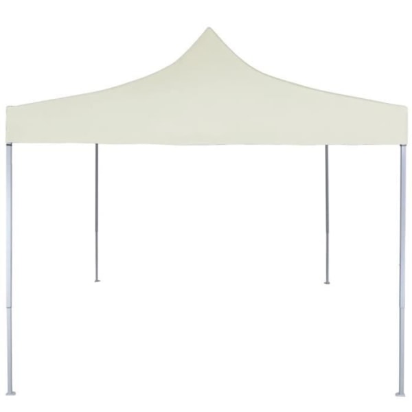 BEL-7029242346670-Professionellt hopfällbart mottagningstält 2x2 m Steel Cream