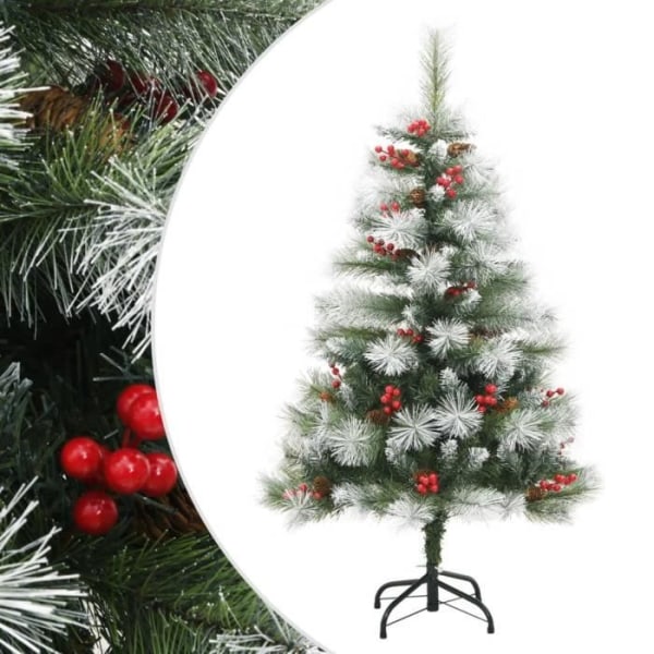 BEL-7423054578951-Konstgjord julgran med kottar och bär 150 cm