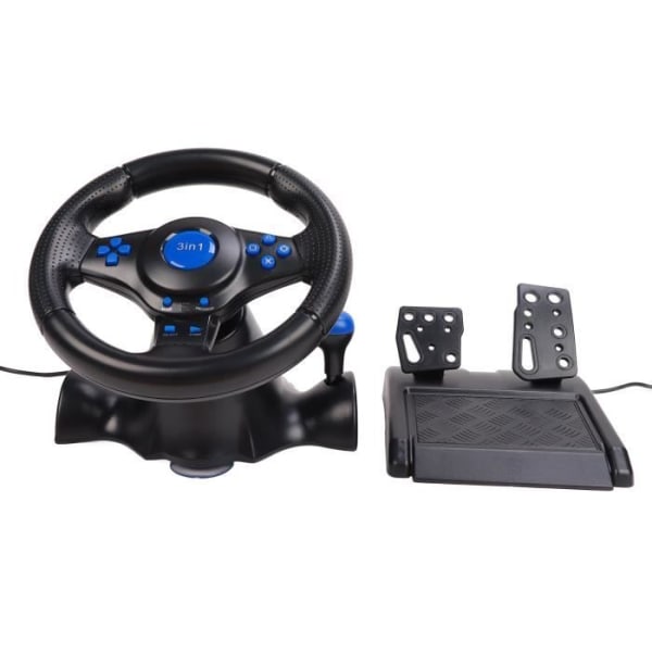 TMISHION Racing ratt för PC Driving Force Racing ratt och golvpedaler, 180° rotation spelratt, spelpaket