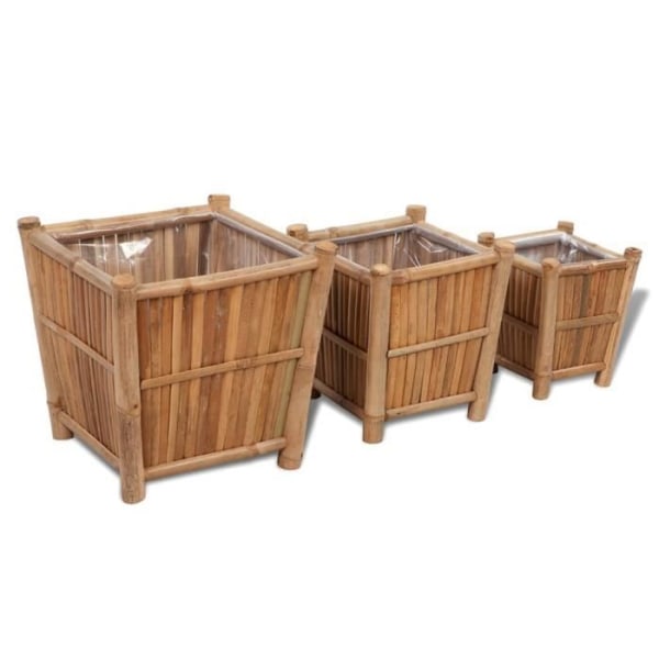 WEI Bamboo Raised Beds with Nylon Liner 3 st#0
