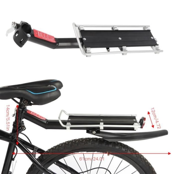 HURRISE Cykelsäteshållare Aluminiumlegering MTB Cykel Baksäte Bagagehylla Bärare Cykeltillbehör