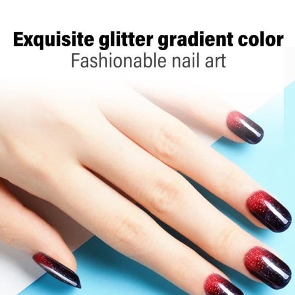 HURRISE Nail Art Stickers Nail Art Dekaler Heltäckande Mönster Glitter Gradient Färg DIY Elegant Nail Wraps