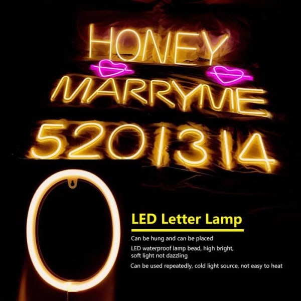 HURRISE Neonlampa LED-ljus Ljusande siffror Romantisk neonlampa Kärleksfest Förslag Användning (0)