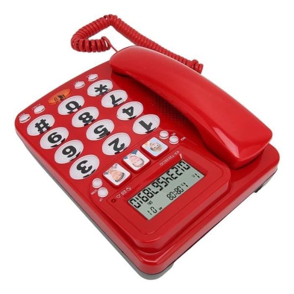 HURRISE Telefon Nummerpresentation med sladd Telefon Nummerpresentation Ringsignal Justerbara genvägar Tysta telefonidel Röd färg