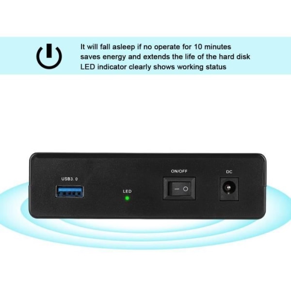 Aizhiyuan USB 3.0 w3530 SATA 3,5" (100-240V) Extern hårddiskskyddshölje (EU-kontakt)