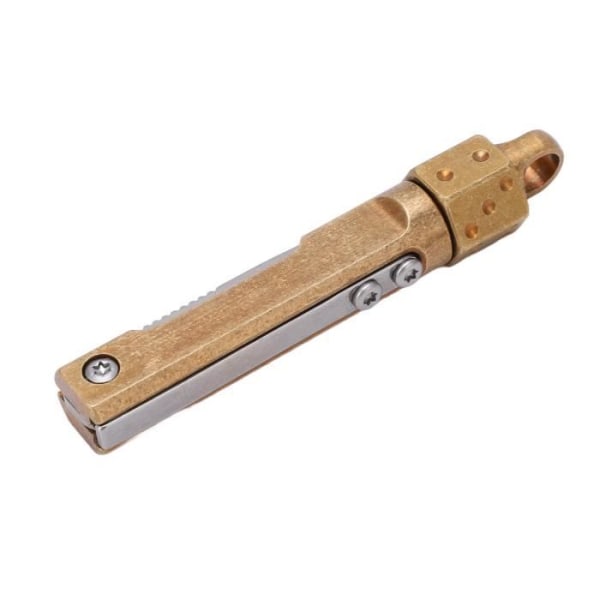 HURRISE Bärbar fällkniv Mini fällkniv Mässing Tärning Mini Nyckelring Kniv Bärbar fickkniv för uppackning