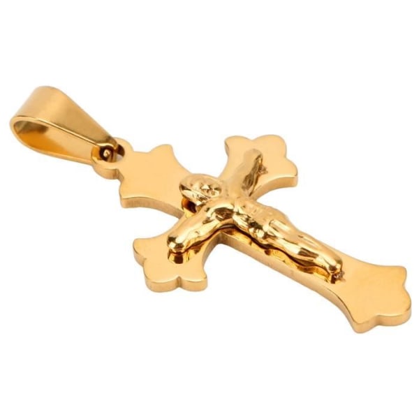 HURRISE Guldpläterat hänge Amulet Cross Pendant Slitstarkt guldfärgat Elegant Jesus-hänge för dagligt bruk