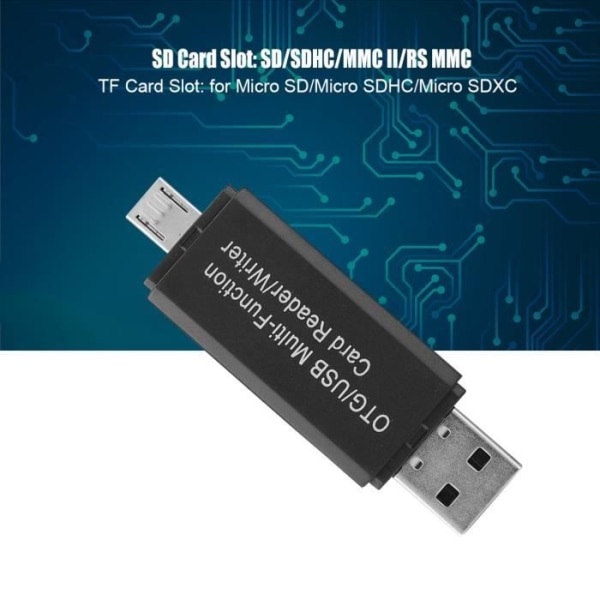 HURRISE USB-kortläsare Multifunktion USB OTg-kortläsare för Micro SD SD TF PC och smarta mobiltelefoner