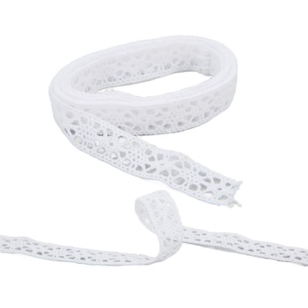 HURRISE Bomullsspetsband 20 yards vit dekorationstillbehör för DIY-kläder Scrapbooking