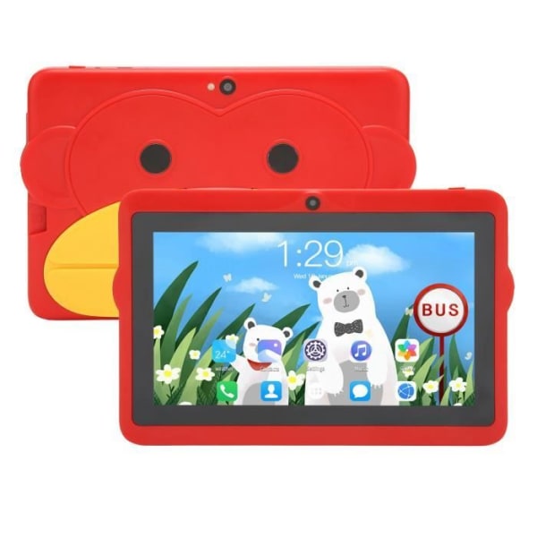HURRISE Tablet PC 7 Inch Kids Tablet, 2GB 32GB, 8 Cores, CPU, för Android Tablet PC EU Plug Red