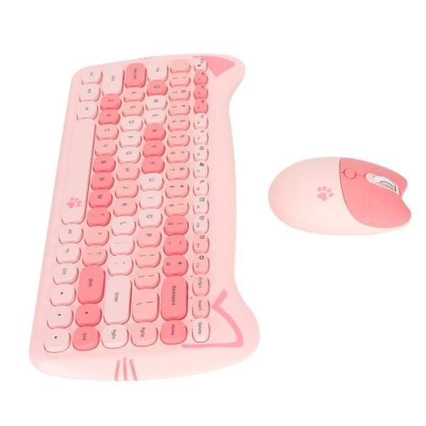 2,4G trådlöst tangentbord och mus i söt kattform, färgkombination Datortangentbord och muspulvermixtangentbord