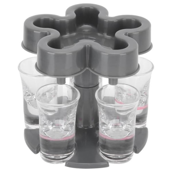 HURRISE Vindispenser 5 Shot Glas Dispenser Hållare med 6 Glas Vinglas Hållare Bar Tillbehör