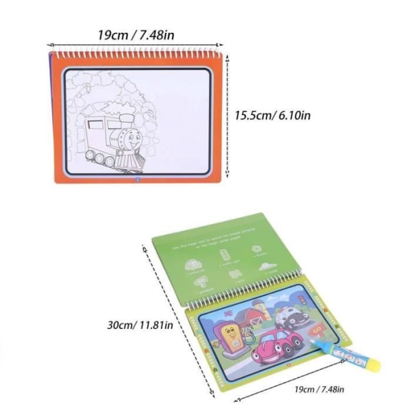 Aizhiyuan vatten magi målning leksak målarbok ritbok för barn pedagogisk leksak (fordon)