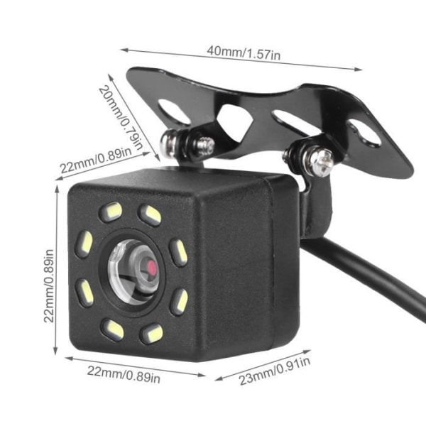 Bilbackkamera IP68 Vattentät 8 LED Backup Parkeringskamera Night Vision