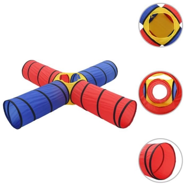 Barnspel med tunnel och bollar - FDIT - Flerfärgad - Polyester och stål - 250 x 250 x 48 cm