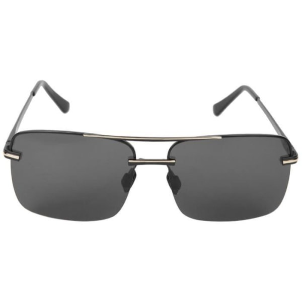 XUY Fashionabla ramlösa solglasögon för män - Skyddsglasögon för mörkerseende (Black Gold Ram Black Grå linser)