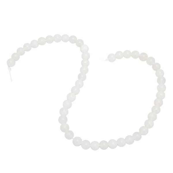 BEL-7293629092843-Runda Pärlor Vita Jade Pärlor 8 mm Runda Släta Glänsande Smycken Armband Halsband Gör det själv Göra pärlor
