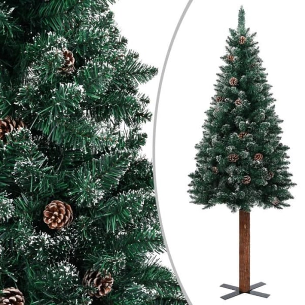 Smal julgran med LED och bollar Grön 180 cm BEL-7016694078624
