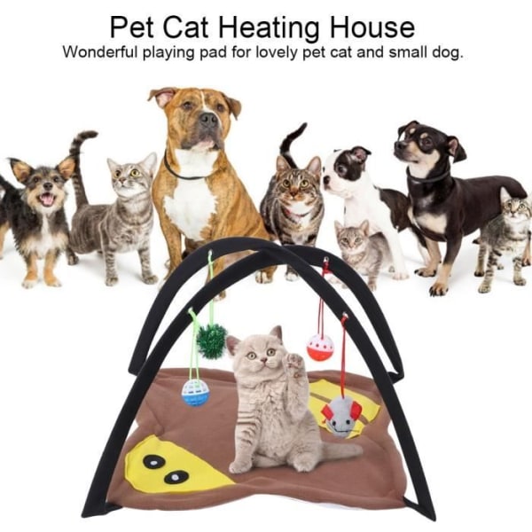 HURRISE Uppvärmt hus för huskatt Uppfällbart uppvärmt tält för små hundar för katter för husdjur Säng