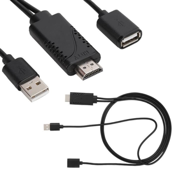 HDTV Adapter 2 i 1 1080P USB Hona till HDMI Hane HDTV Adapter Kabelsladd för IPhone Android LAH3