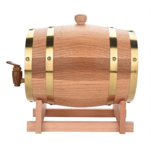 BEL 3L Vintage Oak Wood Wine Barrel Dispenser för Whisky Bourbon Tequila