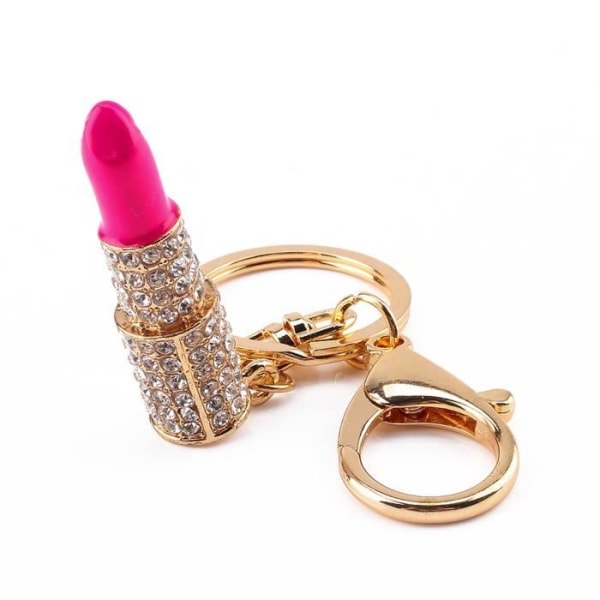 Crystal Läppstift Nyckelring Strass Handväska Väska Charm Makeup Läppstift Nyckelring Makeup Nyckelring