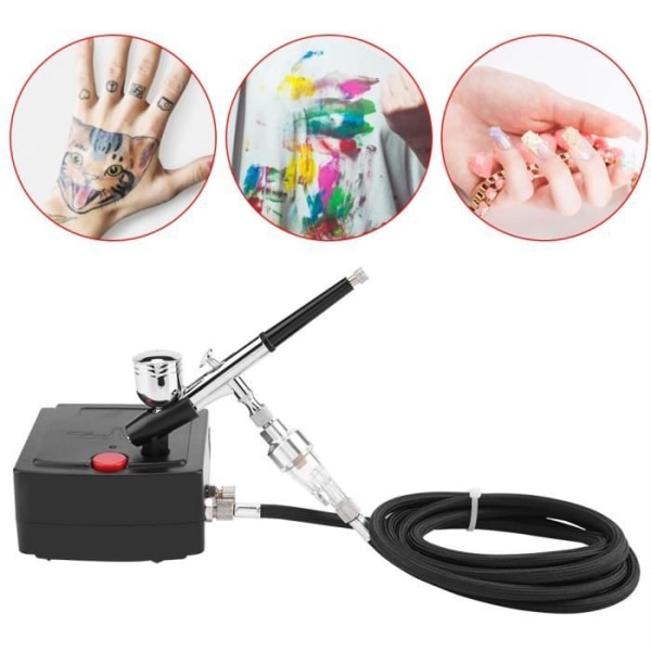 Dual Action Airbrush Kit JP-130 Black Pump Airbrush Spray Gun Set (US Plug deco lit Plug US Plug