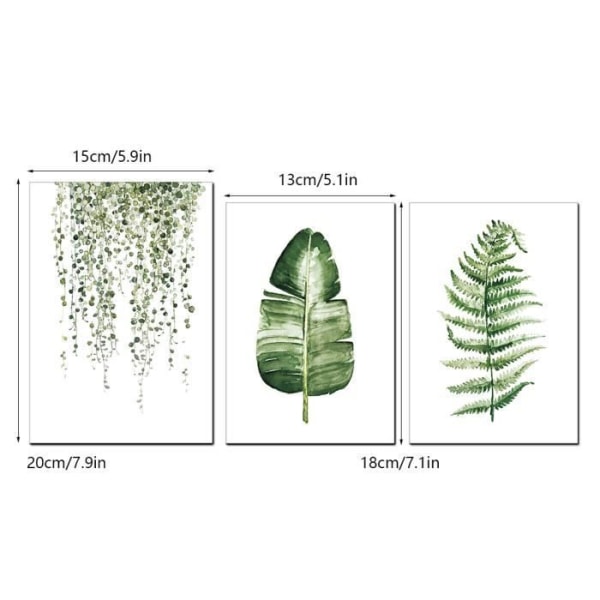 DECO-Lv.life☀3 st - set Lantlig stil Gröna växter Canvastavla Bild Modernt Vardagsrum Sovrumsdekoration☀GOL