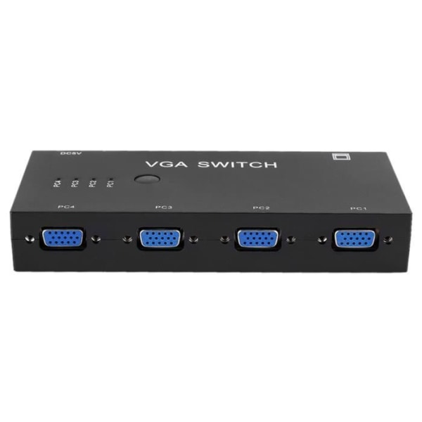 Tbest VGA Splitter Switcher Video Converter VGA Adapter HD Screen Datortillbehör Svart 4 in 1 ut