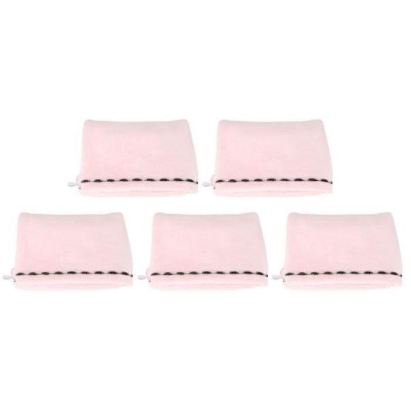 CEN 5 st Hårtorkhatt Turbanmössa Absorberande handduksomslag för att resa hem (rosa)