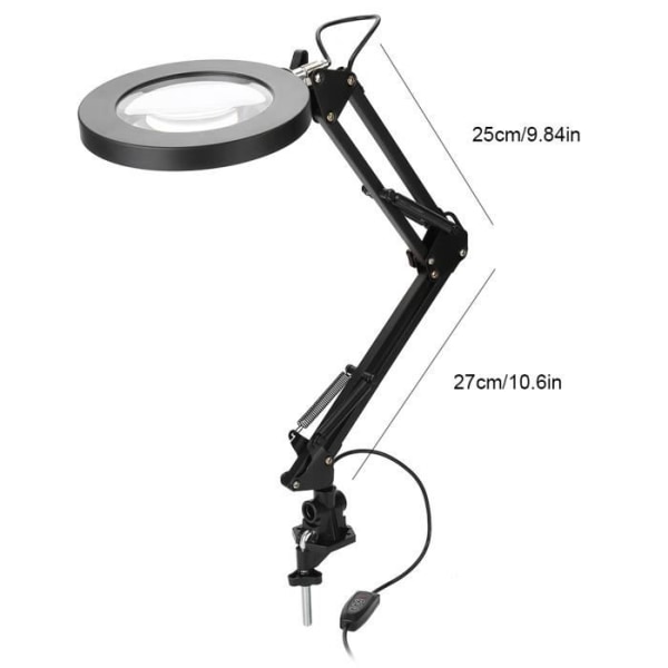 5X LED Clip-on Tattoo Magnifier Lamp - HURRISE - Ögonskyddschip - Kallt och varmt ljus