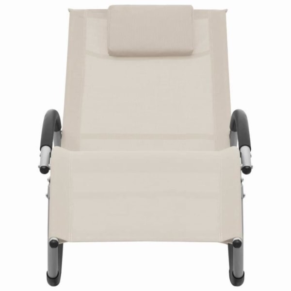 Wei Lounge Chair med Kuddkräm Textilene# 0
