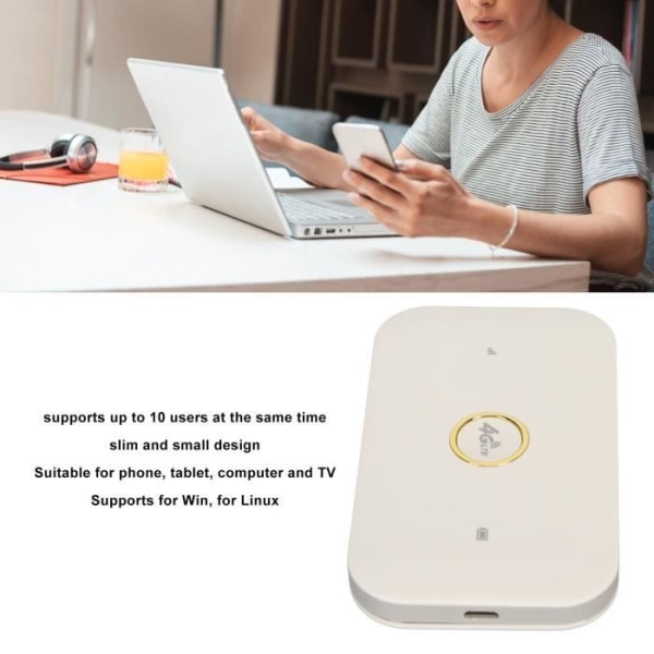 HURRISE 4G WiFi-router 4G LTE USB WiFi-modem, höghastighets150 Mbps, 10 enheter som stöds, datorkortplatspaket