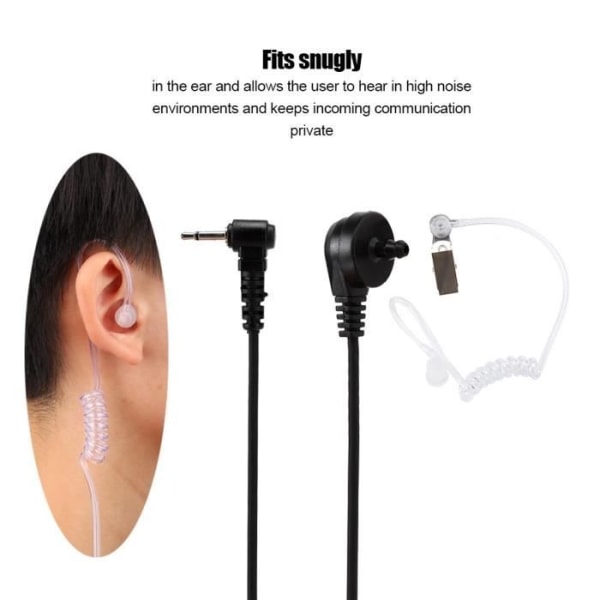 HURRISE Hörlurskabel Headset för walkie talkies, 2,5 mm brusreducerande akustiskt rör dold hörlur för videostycke