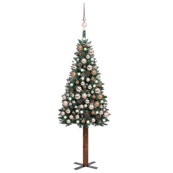Smal julgran med LED och bollar Grön 150 cm BEL-7016694078617