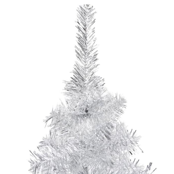 BEL-7458880603676-Konstgjord julgran med LED och grannlåt Silver 240 cm PET