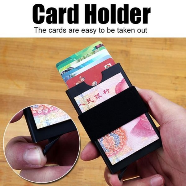 CEN Card Holder Organizer Bärbar RFID-kreditkortslåda med resårband