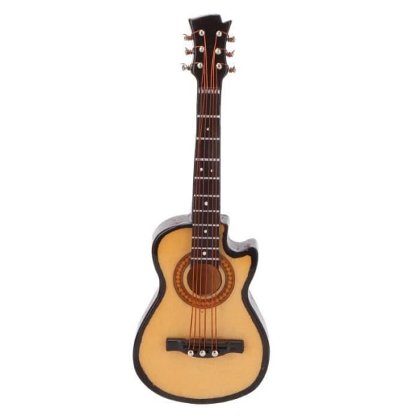 HURRISE Cutaway Gitarrmodell Miniatyr elektrisk gitarrmodell Basträ och metall Minimusikinstrumentprydnader