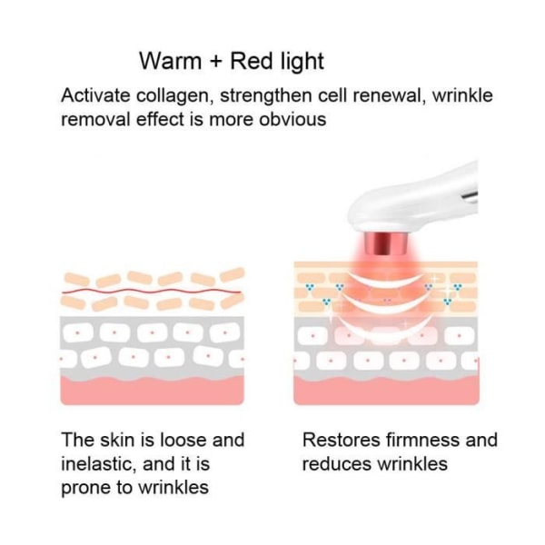 HURRISE Handhållen Skönhetsmaskin Röd Blå Ljus Vibration Anti-Aging Ansiktsbehandling lugnande Skönhetsmaskin