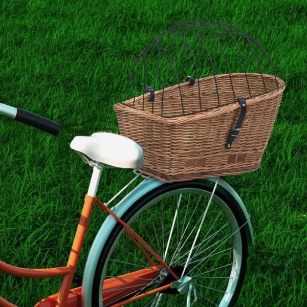 Cykelkorg bak med lock - FDIT - BEL-7029242376738 - Naturlig pil - Vit - 55x31x36 cm